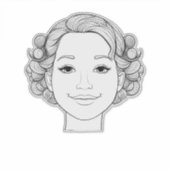 Curly Coifs: Ein Illustriertes Portrait eines Mädc Aufkleber (Vorderseite)