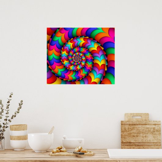 Curly Coil Rainbow Spiral Poster (Küche)