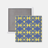 Curly Diamond Pattern Magnet (Vorderseite/Rückseite)