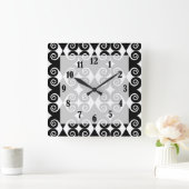 Curly Diamond Pattern Quadratische Wanduhr (Zuhause)