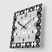 Curly Diamond Pattern Quadratische Wanduhr (Winkel)
