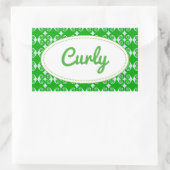 Curly Diamond Pattern Rechteckiger Aufkleber (Tasche)