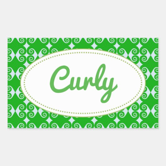 Curly Diamond Pattern Rechteckiger Aufkleber (Vorderseite)