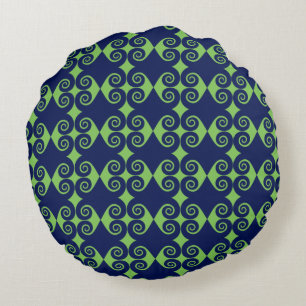 Curly Diamond Pattern Rundes Kissen