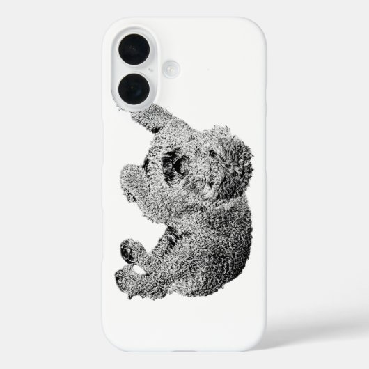 Curly Dog Phone Case – Lying Dog Ink Sketch (Rückseite)