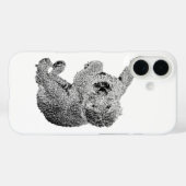 Curly Dog Phone Case – Lying Dog Ink Sketch (Rückseite (Horizontal))