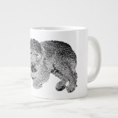 Curly Dog Portrait Mug – Lying Pose in Black & Whi Jumbo-Tasse (Vorderseite Rechts)