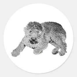 Curly Dog Sticker – Lying Dog in Ink Style