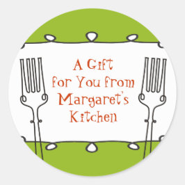 Curly Gabel Retro dekorative Geschenkmarke Runder Aufkleber