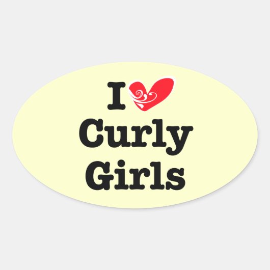 Curly Girls Liebe Ovaler Aufkleber (Vorderseite)