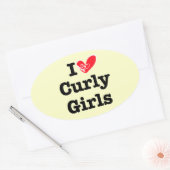 Curly Girls Liebe Ovaler Aufkleber (Umschlag)