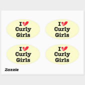 Curly Girls Liebe Ovaler Aufkleber (Blatt)