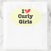 Curly Girls Liebe Ovaler Aufkleber (Tasche)