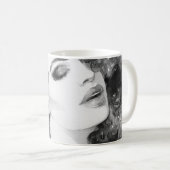 Curly Grace: Aquarellfarben Kaffeetasse (VorderseiteRechts)