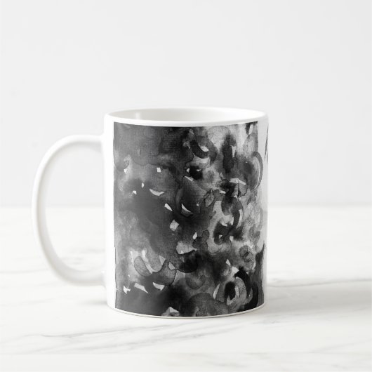 Curly Grace: Aquarellfarben Kaffeetasse (Links)