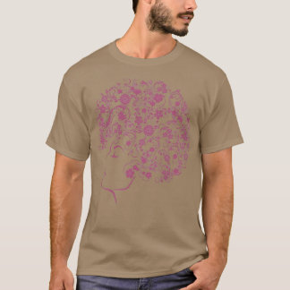 Curly Haare blühen, weil die Natur perfekt nachts  T-Shirt