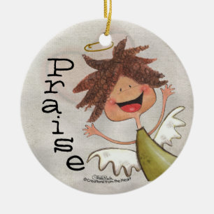 Curly Hahaarig Angel-Beten für Heute, jeden Tag! Keramik Ornament