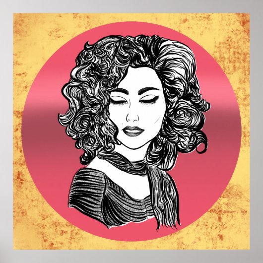 Curly hair beauty poster (Vorne)