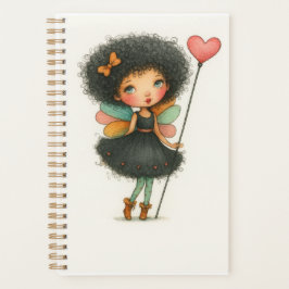 Curly Hair Fairy Girl Watercolor Planner Planer