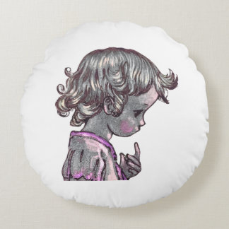 Curly Hair Girl Kissen