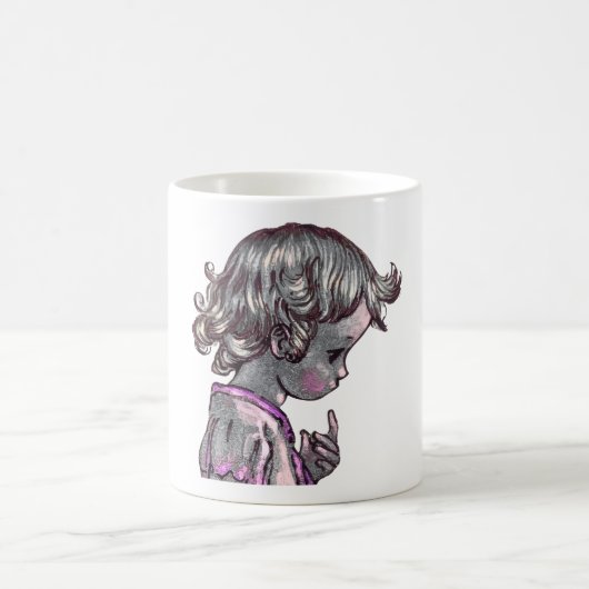 Curly Hair Girl Tasse (Mittel)