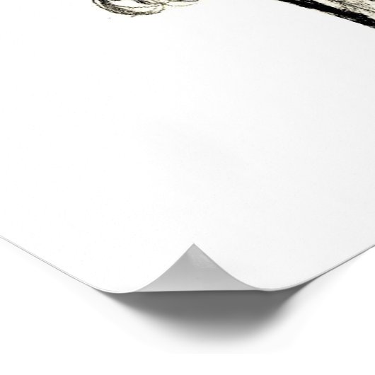 Curly Hair Man mit schwarzer Sonnenbrille Poster (Ecke)