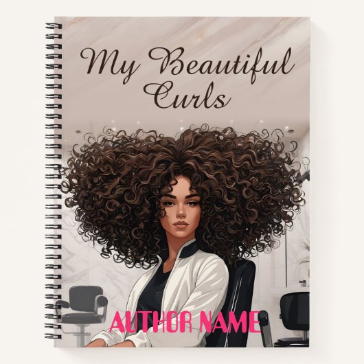 Curly Hair Stylist Book Cover Inspiration Notebook Notizblock (Vorderseite)