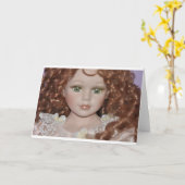 Curly Haired Doll Karte (Gelbe Blume)