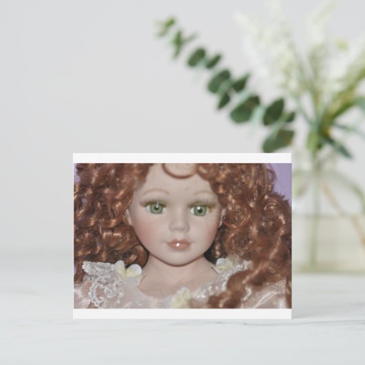 Curly Haired Doll Postkarte (Stehend Vorderseite)