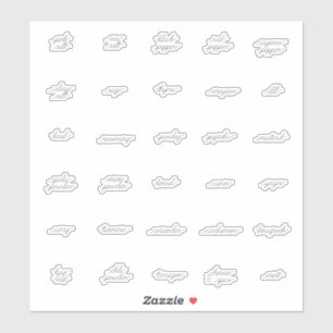 Curly Herb- und Gewürzmarken Aufkleber