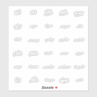 Curly Herb- und Gewürzmarken Aufkleber