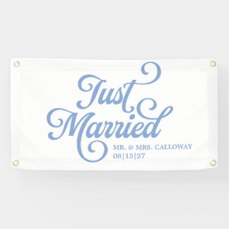Curly Just Married Car Banner