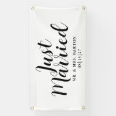 Curly Just Married Car Banner (Vertikal)