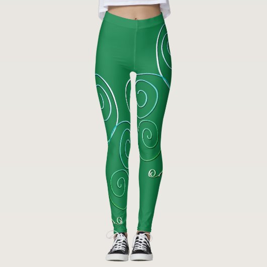 Curly Kleeblatt St. Patrick's Green Leggings (Vorderseite)