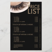 Curly Lashes Eyelash Extensions Black Price List Flyer (Vorne)