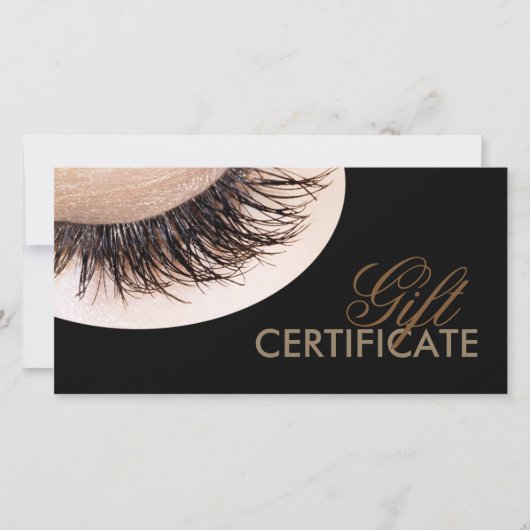 Curly Lashes Geschenkzertifikat Schwarze Vorlage (Vorderseite)