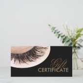 Curly Lashes Geschenkzertifikat Schwarze Vorlage (Stehend Vorderseite)