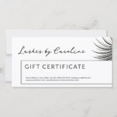 Curly Lashes Geschenkzertifikat weiß Dankeskarte (Vorderseite)