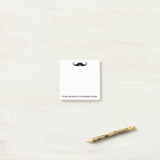 Curly Mustache Post-it Klebezettel (Auf Schreibtisch)