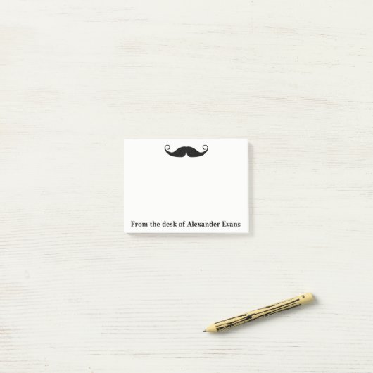 Curly Mustache Post-it Klebezettel (Auf Schreibtisch)
