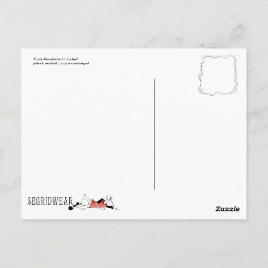 Curly Mustache Smooches Postcard Postkarte (Rückseite)