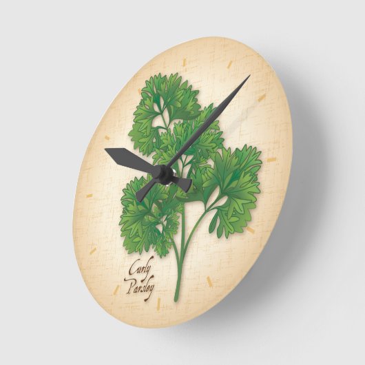 Curly Parsley Clock Runde Wanduhr (Winkel)