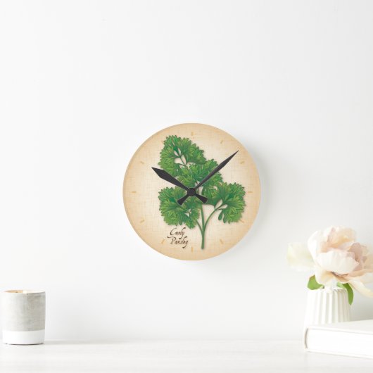 Curly Parsley Clock Runde Wanduhr (Zuhause)