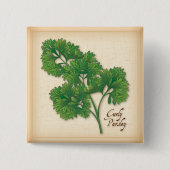 Curly Parsley Herb Button (Vorderseite)