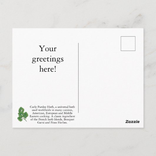Curly Parsley Herb Postcard anpassen Postkarte (Rückseite)