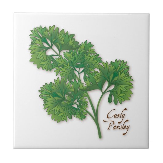 Curly Parsley Keramik Tile Fliese (Vorderseite)