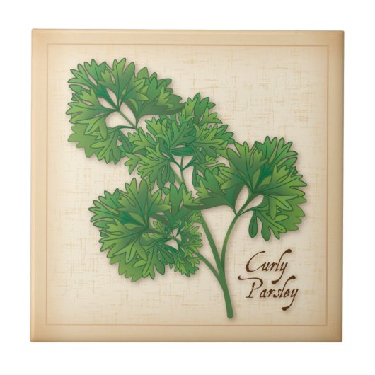 Curly Parsley Keramik Tile Fliese (Vorderseite)