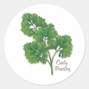 Curly Parsley Round Aufkleber