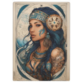 "Curly Princess Woman Clipboard" Klemmbrett (Rückseite)