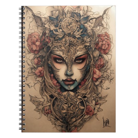 "Curly Princess Woman Spiral Notebook" Notizblock (Vorderseite)